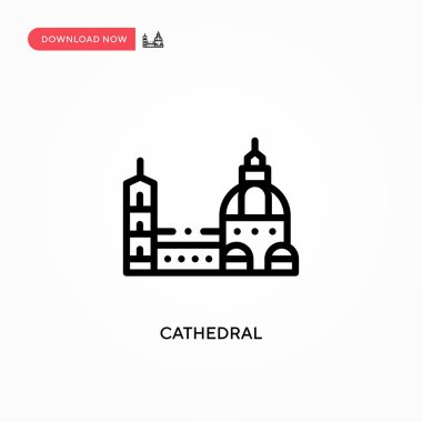 Katedral vektör simgesi. Web sitesi veya mobil uygulama için modern, basit düz vektör çizimi