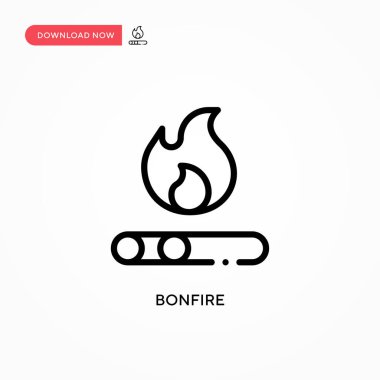 Şenlik ateşi vektör simgesi. Web sitesi veya mobil uygulama için modern, basit düz vektör çizimi