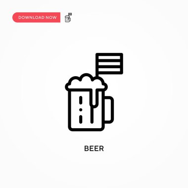 Bira vektör simgesi. Web sitesi veya mobil uygulama için modern, basit düz vektör çizimi