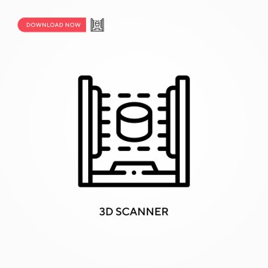 3D tarayıcı vektör simgesi. Web sitesi veya mobil uygulama için modern, basit düz vektör çizimi
