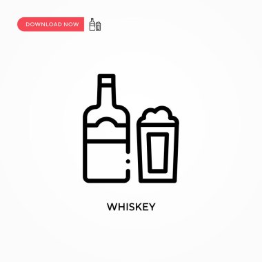 Viski vektör simgesi. Web sitesi veya mobil uygulama için modern, basit düz vektör çizimi