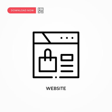 Web sitesi vektör simgesi. Web sitesi veya mobil uygulama için modern, basit düz vektör çizimi
