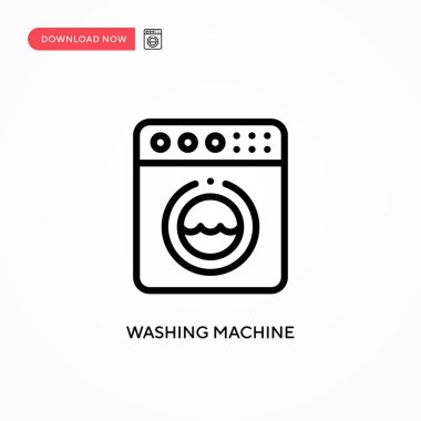 Çamaşır makinesi vektör simgesi. Web sitesi veya mobil uygulama için modern, basit düz vektör çizimi