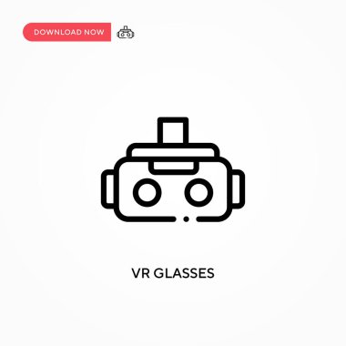 VR gözlük vektör simgesi. Web sitesi veya mobil uygulama için modern, basit düz vektör çizimi