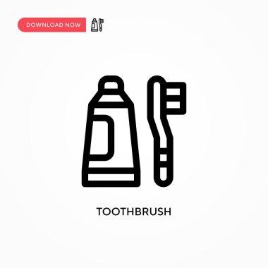 Diş fırçası vektör simgesi. Web sitesi veya mobil uygulama için modern, basit düz vektör çizimi