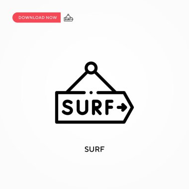 Sörf vektör simgesi. Web sitesi veya mobil uygulama için modern, basit düz vektör çizimi