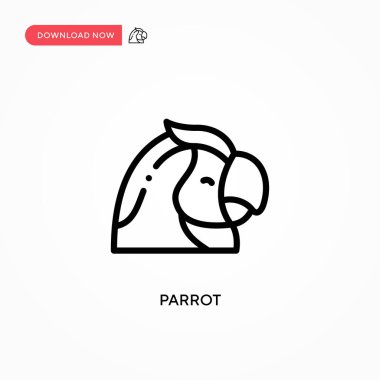 Papağan vektör simgesi. Web sitesi veya mobil uygulama için modern, basit düz vektör çizimi