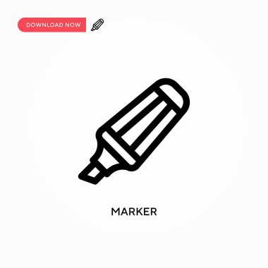 İşaretleyici vektör simgesi. Web sitesi veya mobil uygulama için modern, basit düz vektör çizimi