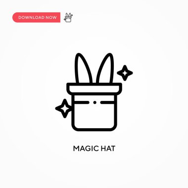 Sihirli şapka vektör simgesi. Web sitesi veya mobil uygulama için modern, basit düz vektör çizimi
