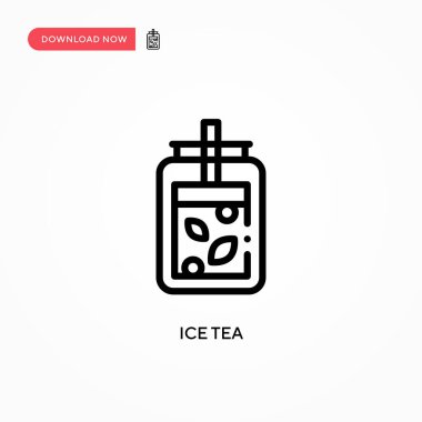 Ice Tea vektör simgesi. Web sitesi veya mobil uygulama için modern, basit düz vektör çizimi