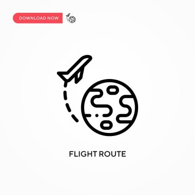 Uçuş rotası vektör simgesi. Web sitesi veya mobil uygulama için modern, basit düz vektör çizimi