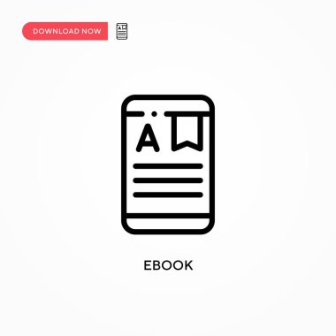 Ebook vektör simgesi. Web sitesi veya mobil uygulama için modern, basit düz vektör çizimi