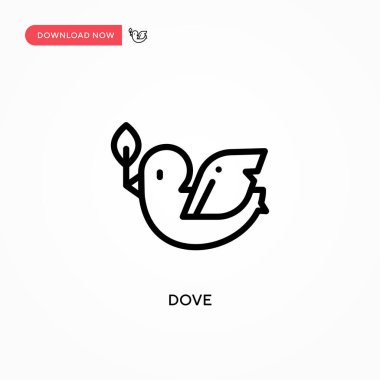 Güvercin vektör simgesi. Web sitesi veya mobil uygulama için modern, basit düz vektör çizimi
