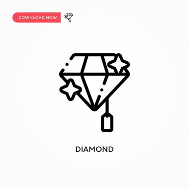 Elmas vektör simgesi. Web sitesi veya mobil uygulama için modern, basit düz vektör çizimi