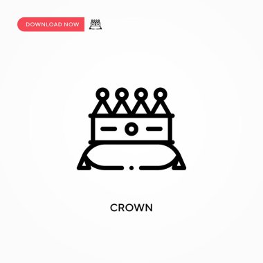 Crown vektör simgesi. Web sitesi veya mobil uygulama için modern, basit düz vektör çizimi