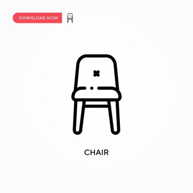 Sandalye vektör simgesi. Web sitesi veya mobil uygulama için modern, basit düz vektör çizimi