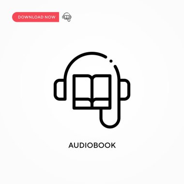 Audiobook vektör simgesi. Web sitesi veya mobil uygulama için modern, basit düz vektör çizimi