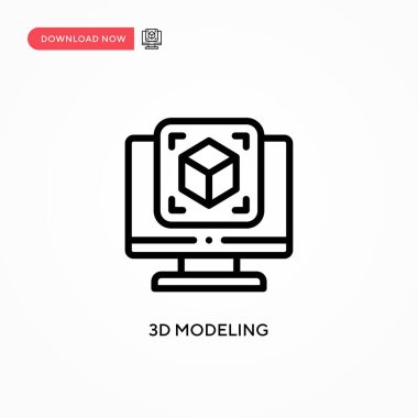 3d model vektör simgesi. Web sitesi veya mobil uygulama için modern, basit düz vektör çizimi