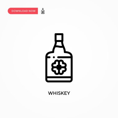 Viski vektör simgesi. Web sitesi veya mobil uygulama için modern, basit düz vektör çizimi