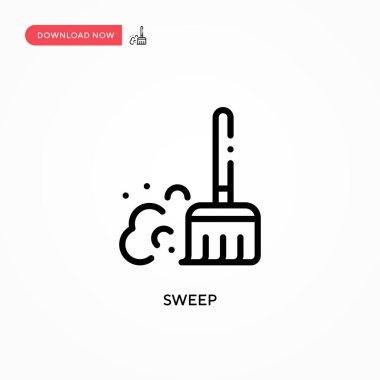 Süpür vektör simgesi. Web sitesi veya mobil uygulama için modern, basit düz vektör çizimi