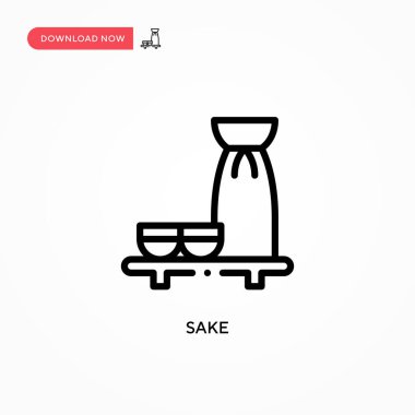 Sake vektör simgesi. Web sitesi veya mobil uygulama için modern, basit düz vektör çizimi