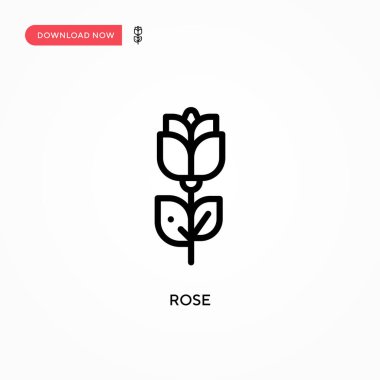 Gül vektör simgesi. Web sitesi veya mobil uygulama için modern, basit düz vektör çizimi