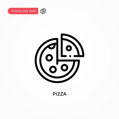 Pizza vektör simgesi. Web sitesi veya mobil uygulama için modern, basit düz vektör çizimi