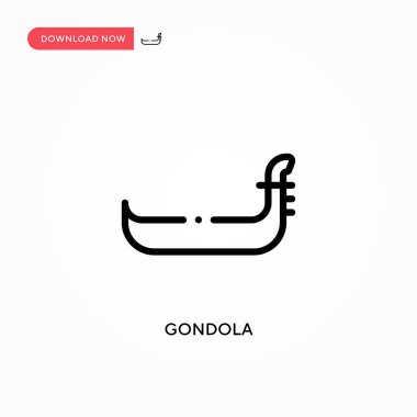 Gondol vektör simgesi. Web sitesi veya mobil uygulama için modern, basit düz vektör çizimi