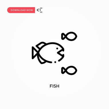 Balık vektör simgesi. Web sitesi veya mobil uygulama için modern, basit düz vektör çizimi