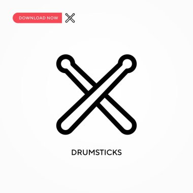 Drumsticks vektör simgesi. Web sitesi veya mobil uygulama için modern, basit düz vektör çizimi