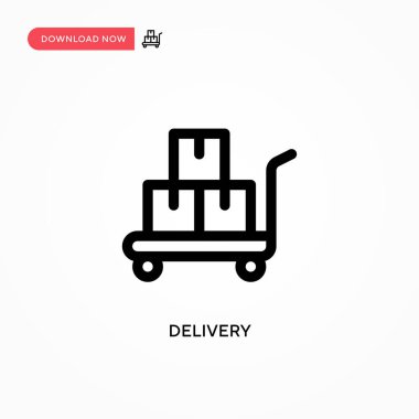 Teslimat vektör simgesi. Web sitesi veya mobil uygulama için modern, basit düz vektör çizimi