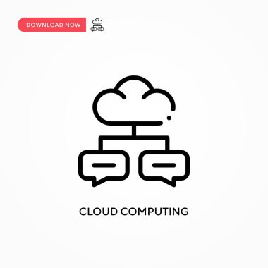 Bulut hesaplama vektör simgesi. Web sitesi veya mobil uygulama için modern, basit düz vektör çizimi
