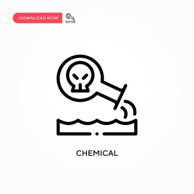 Kimyasal vektör simgesi. Web sitesi veya mobil uygulama için modern, basit düz vektör çizimi