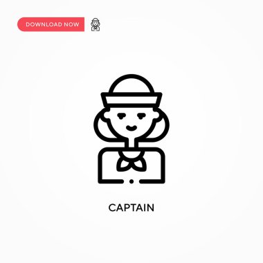 Kaptan vektör simgesi. Web sitesi veya mobil uygulama için modern, basit düz vektör çizimi