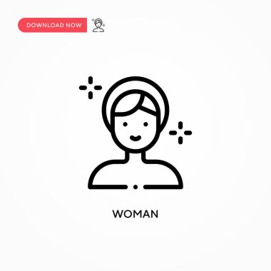 Kadın vektör simgesi. Web sitesi veya mobil uygulama için modern, basit düz vektör çizimi