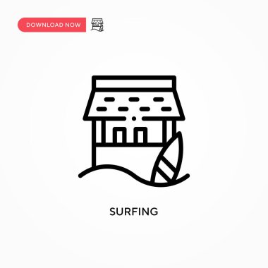Sörf vektörü simgesi. Web sitesi veya mobil uygulama için modern, basit düz vektör çizimi