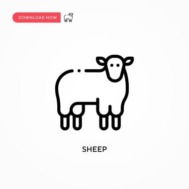 Koyun vektör simgesi. Web sitesi veya mobil uygulama için modern, basit düz vektör çizimi