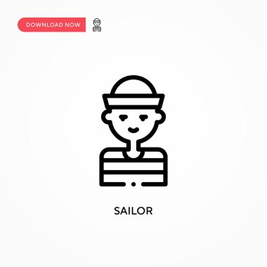 Denizci vektör simgesi. Web sitesi veya mobil uygulama için modern, basit düz vektör çizimi