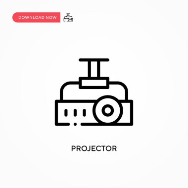 Projektör vektör simgesi. Web sitesi veya mobil uygulama için modern, basit düz vektör çizimi