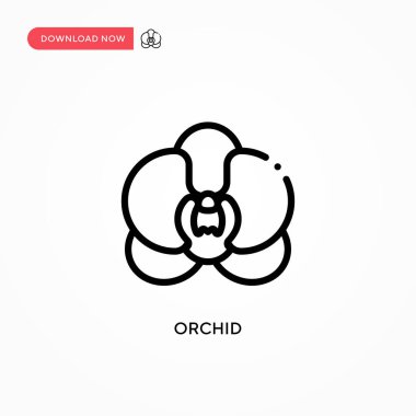 Orkide vektör simgesi. Web sitesi veya mobil uygulama için modern, basit düz vektör çizimi