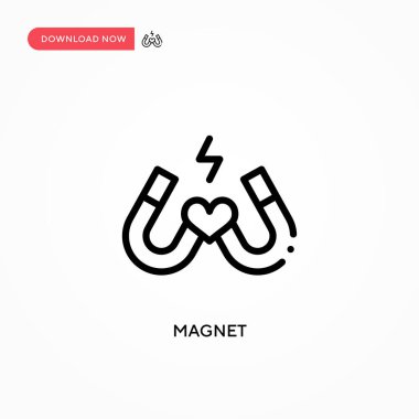 Mıknatıs vektör simgesi. Web sitesi veya mobil uygulama için modern, basit düz vektör çizimi