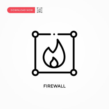 Güvenlik duvarı vektör simgesi. Web sitesi veya mobil uygulama için modern, basit düz vektör çizimi