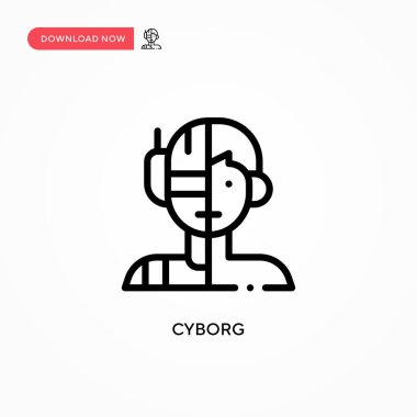 Cyborg vektör simgesi. Web sitesi veya mobil uygulama için modern, basit düz vektör çizimi