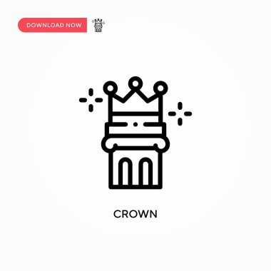 Crown vektör simgesi. Web sitesi veya mobil uygulama için modern, basit düz vektör çizimi