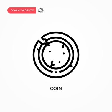 Sikke vektör simgesi. Web sitesi veya mobil uygulama için modern, basit düz vektör çizimi