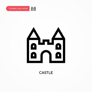 Castle vektör simgesi. Web sitesi veya mobil uygulama için modern, basit düz vektör çizimi