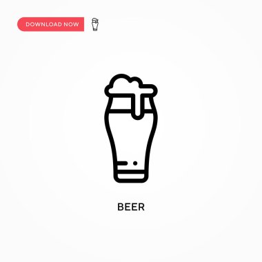 Bira vektör simgesi. Web sitesi veya mobil uygulama için modern, basit düz vektör çizimi