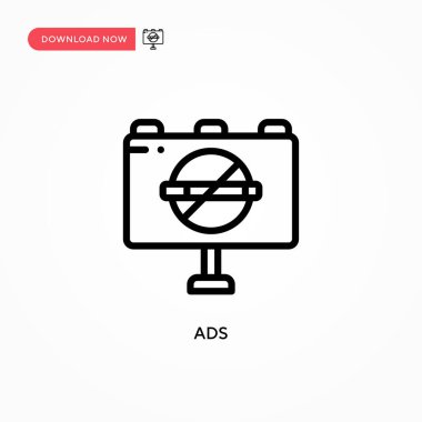 Reklam vektör simgesi. Web sitesi veya mobil uygulama için modern, basit düz vektör çizimi