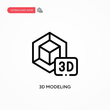 3d model vektör simgesi. Web sitesi veya mobil uygulama için modern, basit düz vektör çizimi