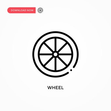 Tekerlek vektör simgesi. Web sitesi veya mobil uygulama için modern, basit düz vektör çizimi
